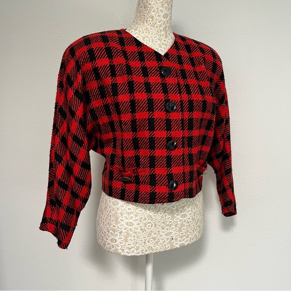 1950s Anne Klein Coat Dress in Orange Plaid